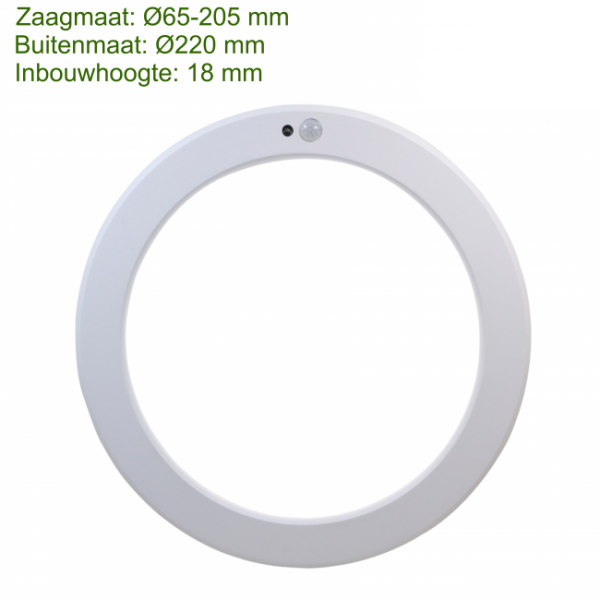 LED Downlight in-opbouw met bewegingssensor en met lichtsensor Ø220MM - Wattage instelbaar! - Afbeelding 2