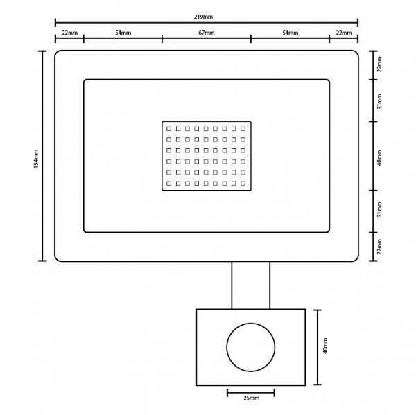 FLOODLIGHT AMAL MET SENSOR 50W IP65 - Afbeelding 5