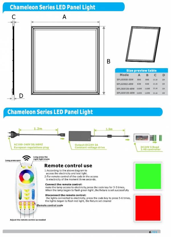 60x60 36w RGBW + CCT DIMBAAR LED PANEEL - Afbeelding 4