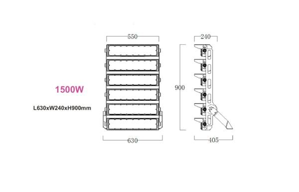 LED Sportveldverlichting 1500w met Philips adapter | 255.000 Lumen - Afbeelding 2