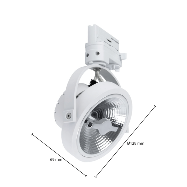 3 Fase railspot 15w wit Dimbaar AR111 model