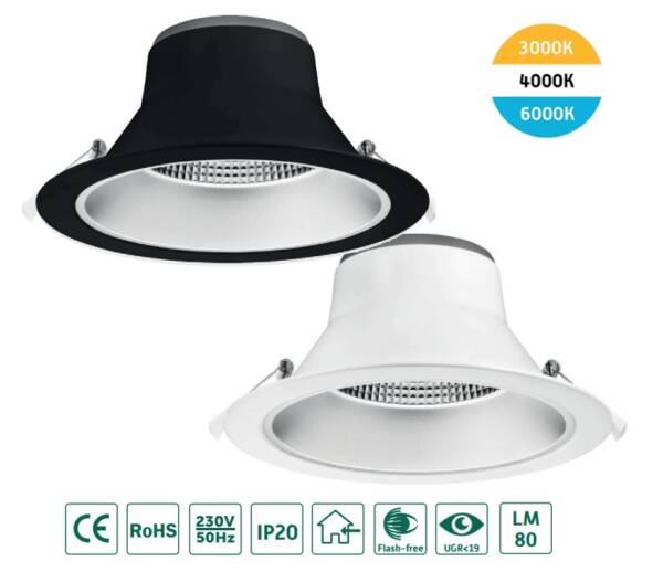 Reflector CCT LED Downlight wit en zwart